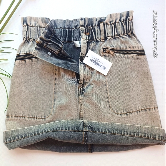 Sea New York Dresses & Skirts - Sea New York Blue Gray Acid Washed Mini Skirt Casual